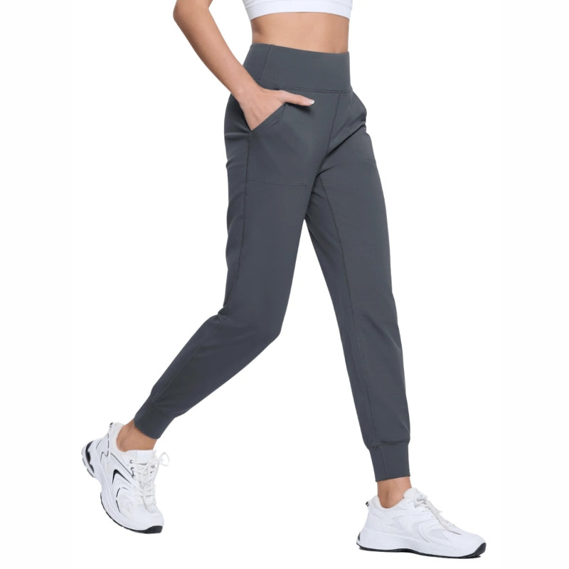 Pantalón femenino tipo jogger slim, cómodo y ligero para cualquier ocasión, Gris.