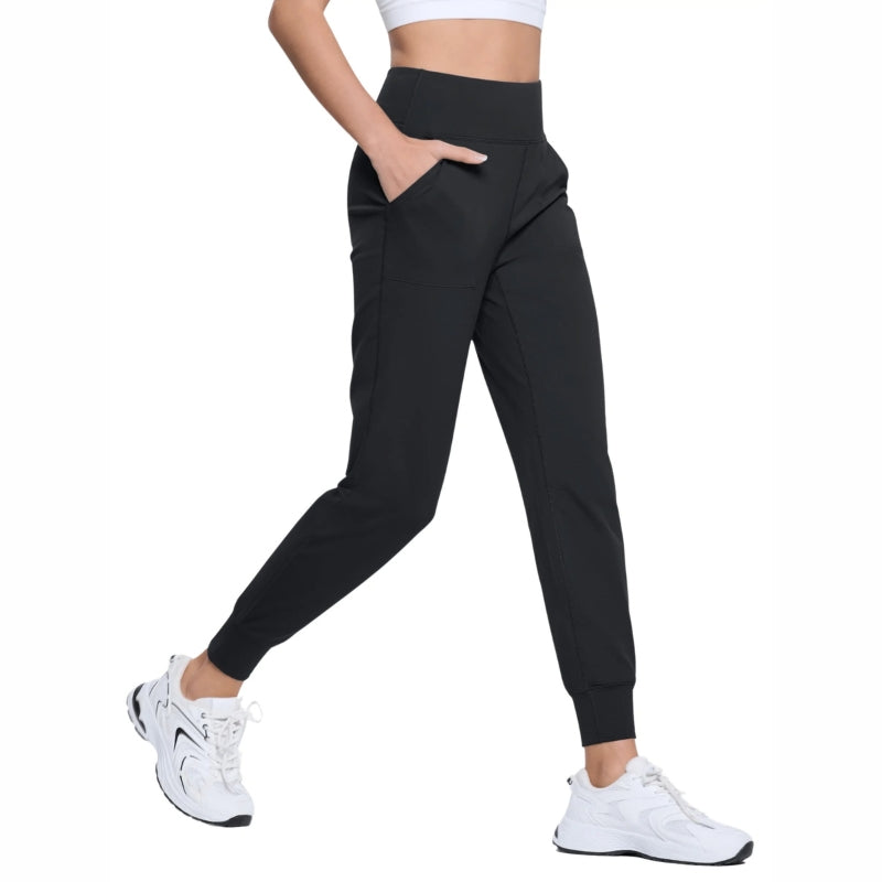 Pantalón femenino tipo jogger slim, cómodo y ligero para cualquier ocasión, Negro.
