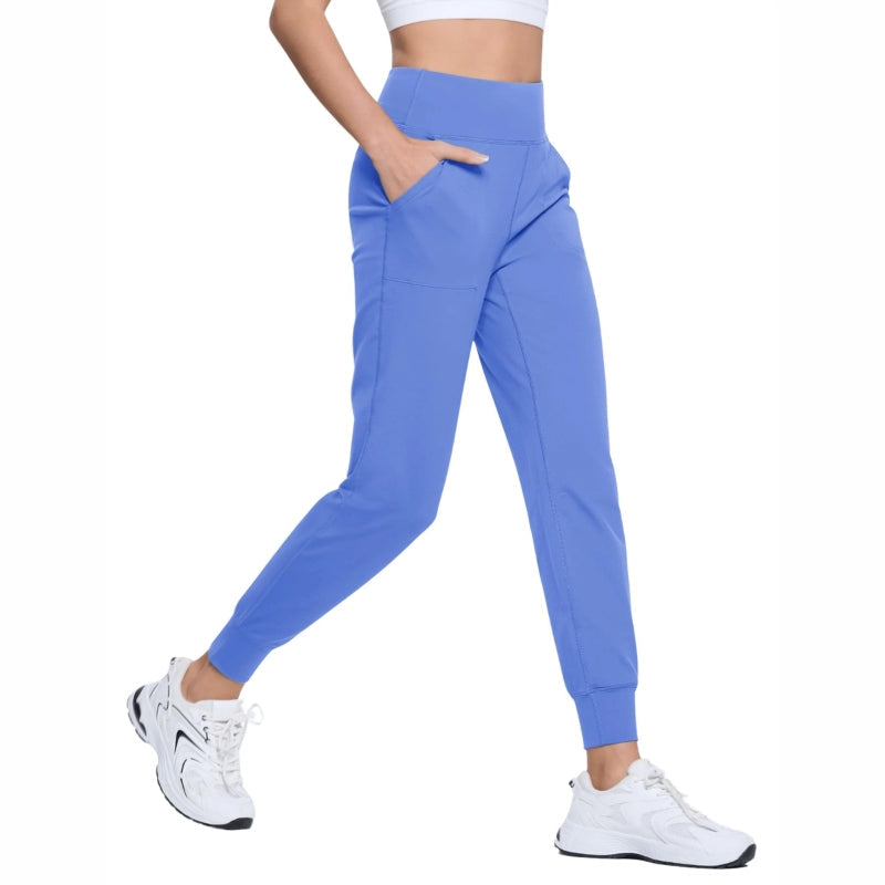 Pantalón femenino tipo jogger slim, cómodo y ligero para cualquier ocasión, azul.