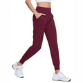 Pantalón femenino tipo jogger slim, cómodo y ligero para cualquier ocasión, bordo.