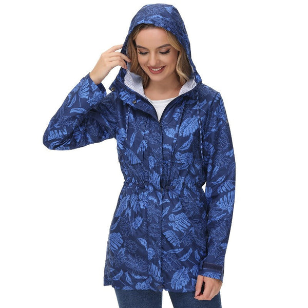 Parka Feminina Azul Florido