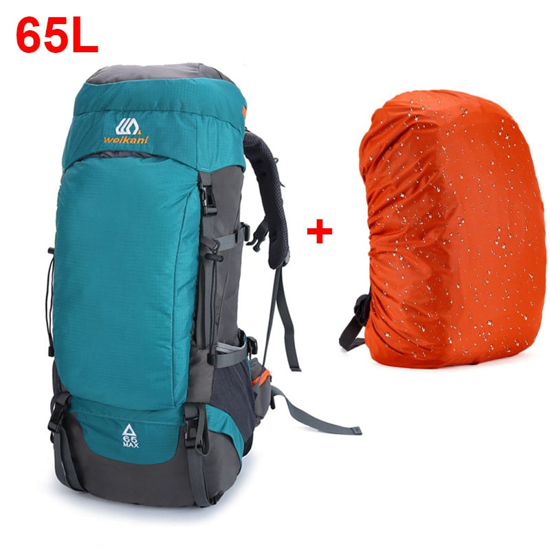 Mochila impermeable de gran capacidad de 65 litros con funda protectora