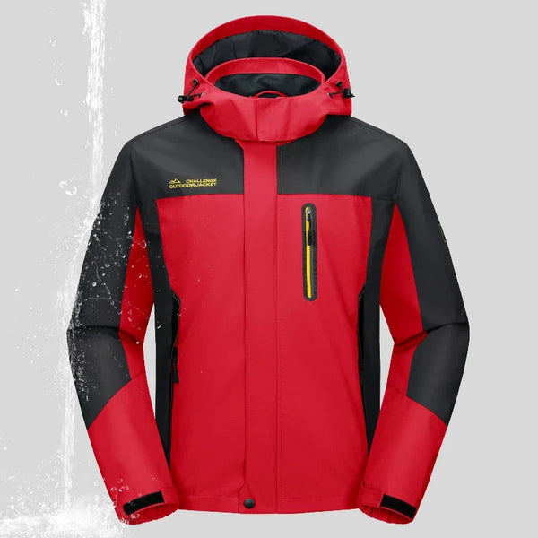 Chaqueta cortavientos deportiva, ligera, impermeable y forrada para hombre rojo/negro