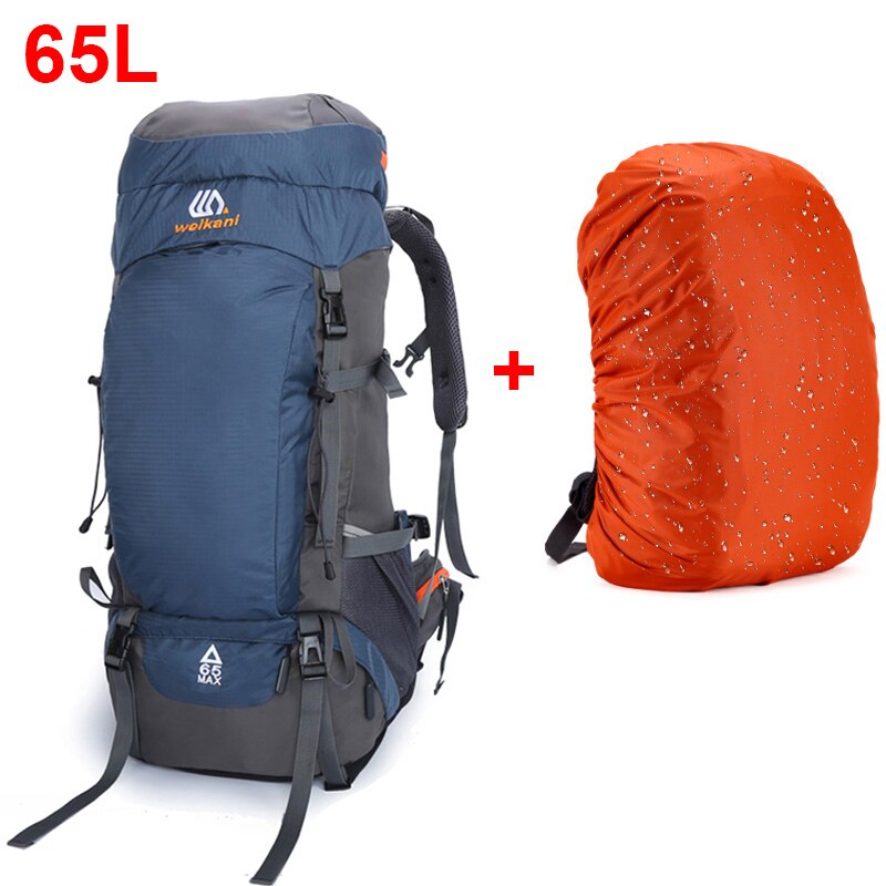 Mochila impermeable de gran capacidad de 65 litros con funda protectora