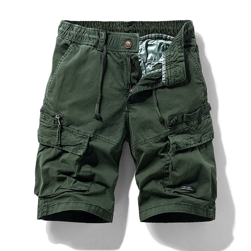 pantalones cortos compact de algodón para hombre verde