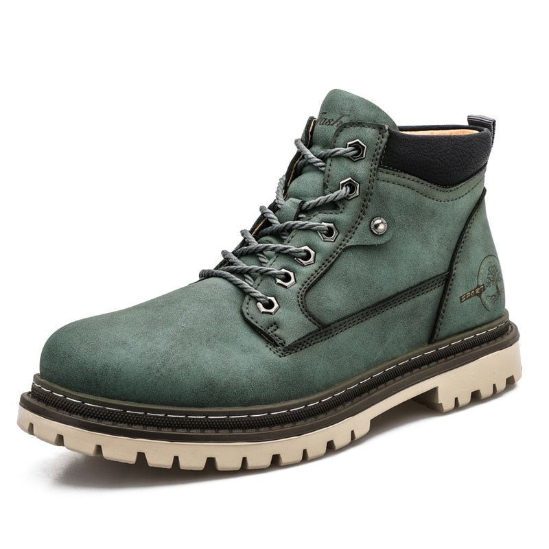 cómoda bota de montaña verde para hombre