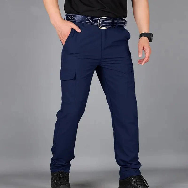 Pantalón de hombre, poliéster, de secado rápido, ligero y cómodo. azul