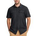 Camisa de manga corta para hombre con protección UV 50+, negro