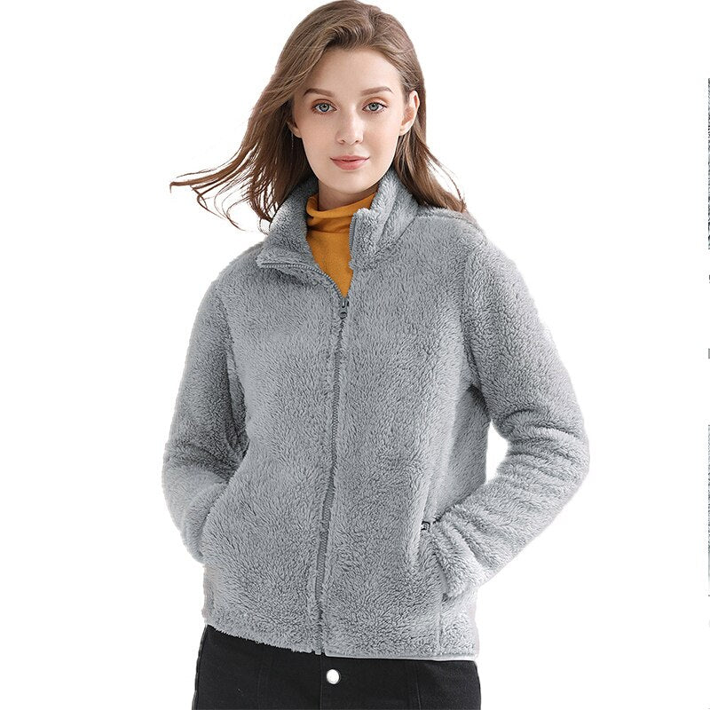 Chaqueta Dorty cómoda de lana para mujer gris