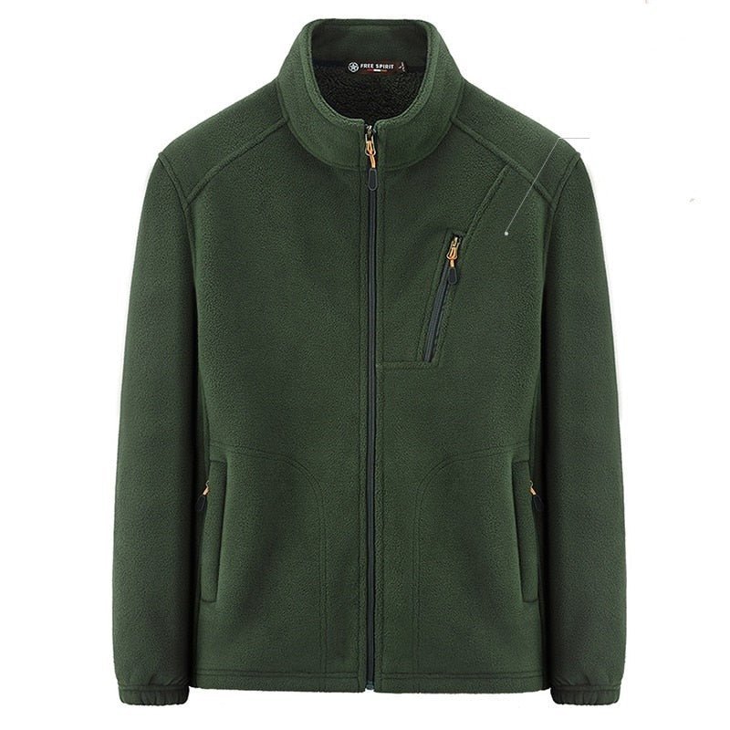 Chaqueta Fleece suave extremadamente cómoda y suave verde para hombre