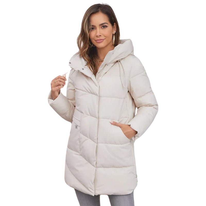 Chaqueta Jenny blanca de invierno lujosa cálida y cómoda para mujer