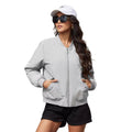 Chaqueta Lary bomber acolchada de mujer, ligera, suave y resistente al agua y al viento gris claro