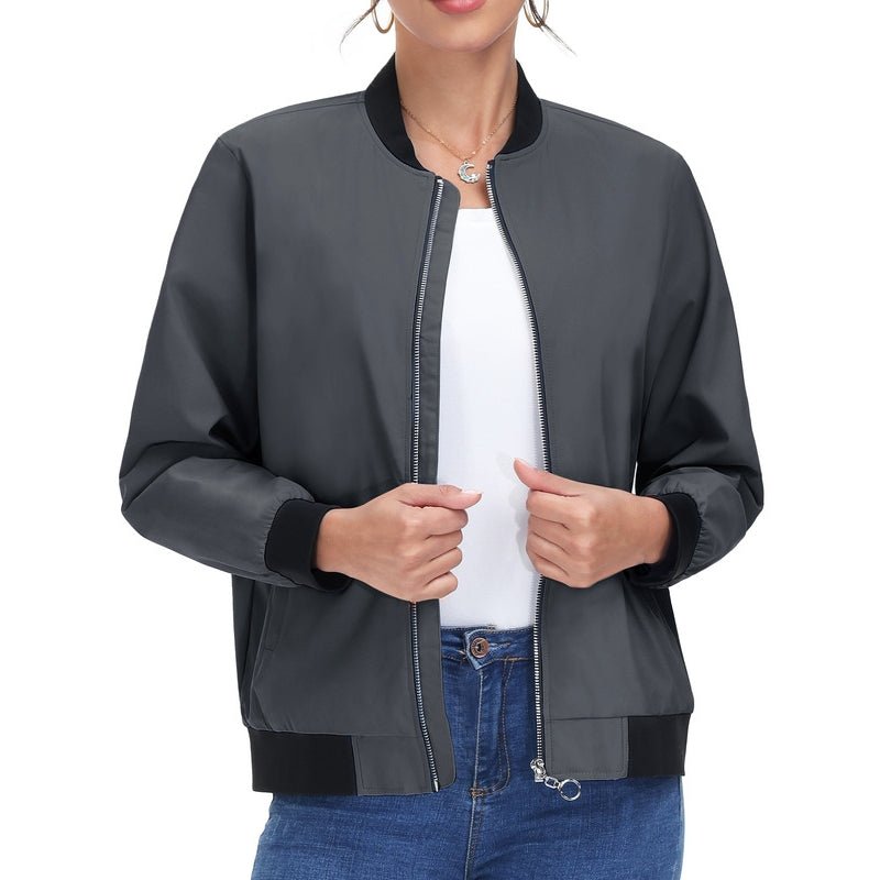 Chaqueta Libe fina deportiva casual para mujer gris