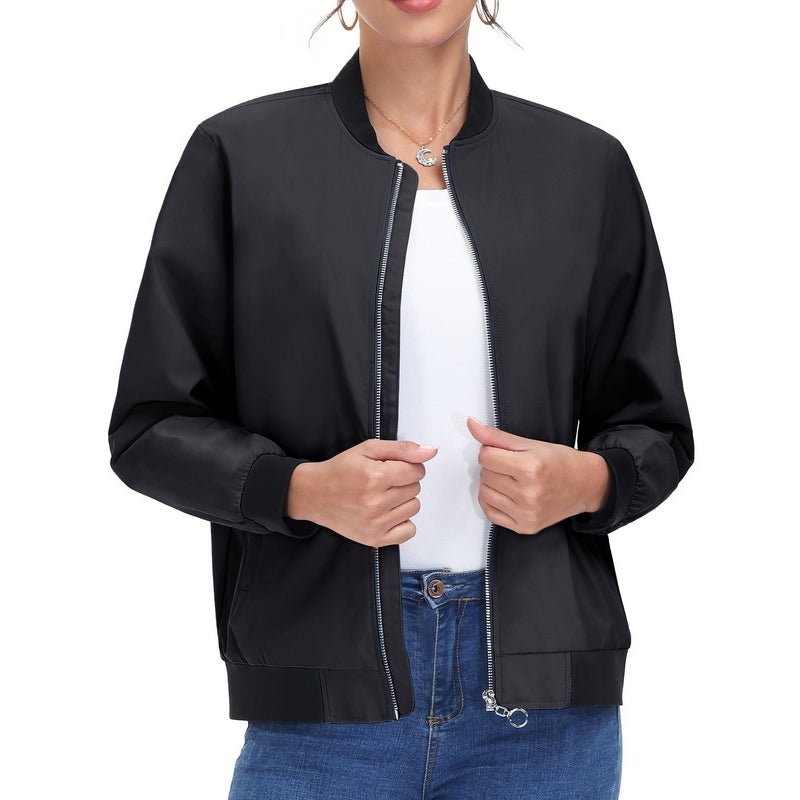 Chaqueta Libe fina deportiva casual negra para mujer