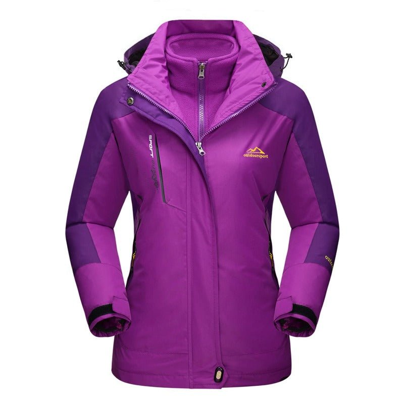 Chaqueta Luci 3 en 1 cortavientos con acolchado térmico para mujer impermeable violeta