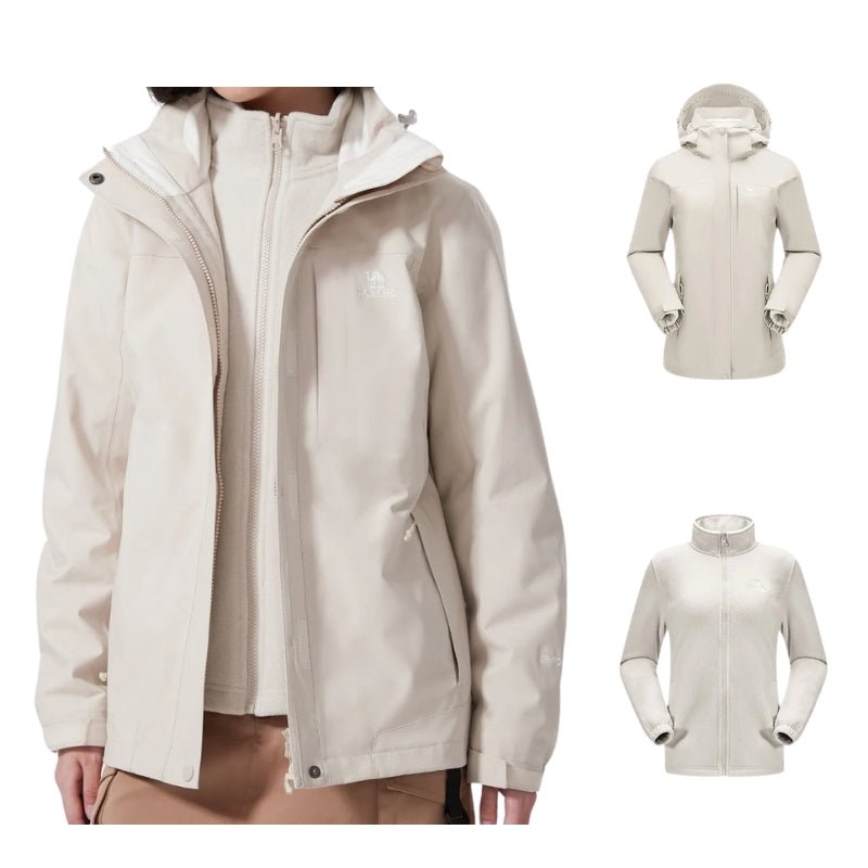 Chaqueta Merlin cortavientos elegante moderna y impermeable para mujer beige