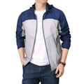 Chaqueta deportiva para hombre, modelo cortavientos impermeable azul