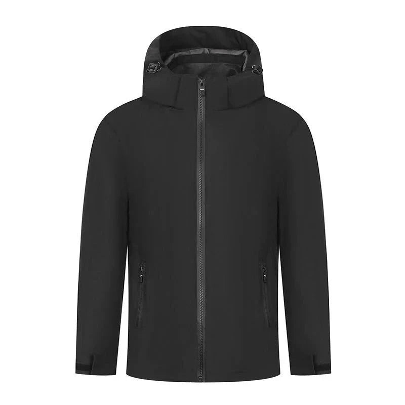 Chaqueta cortavientos deportiva térmica e impermeable para hombre negro