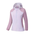 Chaqueta cortavientos para mujer con protección UV UPF 50+, con
capucha desmontable Lila