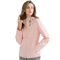 Chaqueta cortavientos impermeable con capucha para mujer rosa