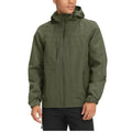 Chaqueta Cortavientos para Hombre, de secado rápido; Transpirable e impermeable, con capucha desmontable; Verde.