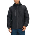 Chaqueta Cortavientos para Hombre, de secado rápido; Transpirable e impermeable, con capucha desmontable, negro