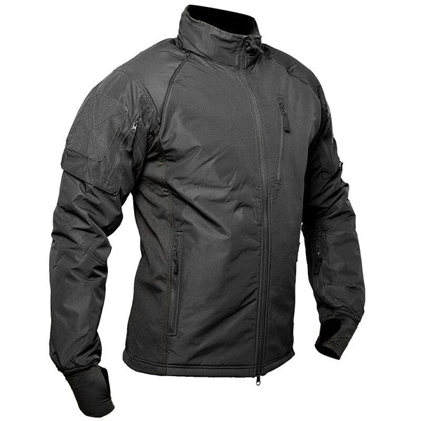 Chaqueta cortavientos para hombre con bolsillos. Ligero y resistente al agua, negro.