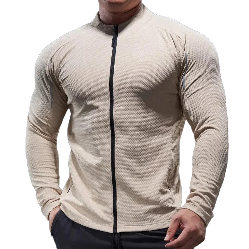 Chaqueta Cortavientos para Hombre, Ligera, Fina y Transpirable, beige.