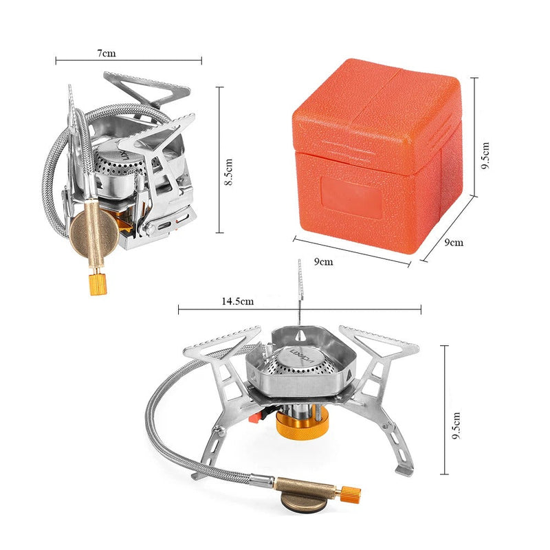 Estufa de gas portátil para acampar.