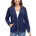 Chaqueta Berta de felpa suave para mujer azul marino