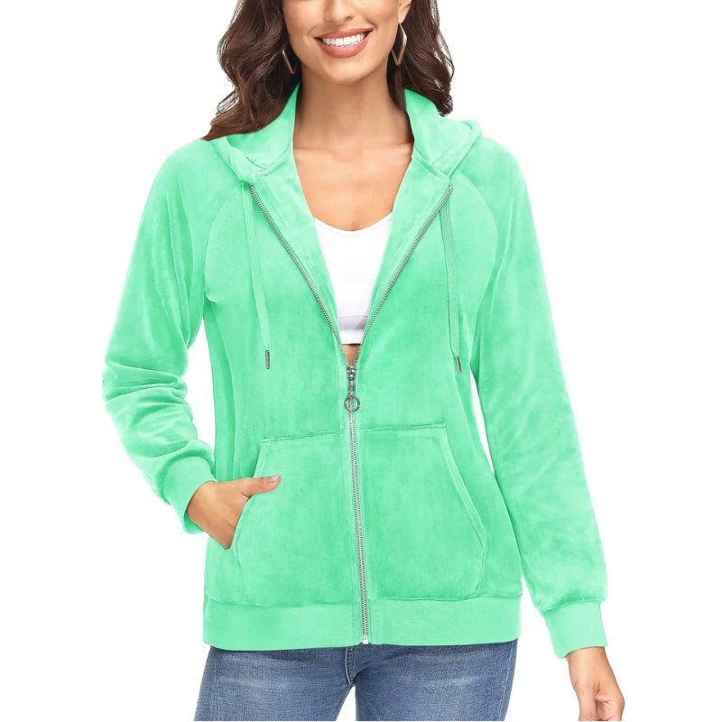 Chaqueta Berta de felpa suave para mujer verde