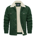 Chaqueta Cameron de terciopelo forrada en polar Sherpa para hombre verde