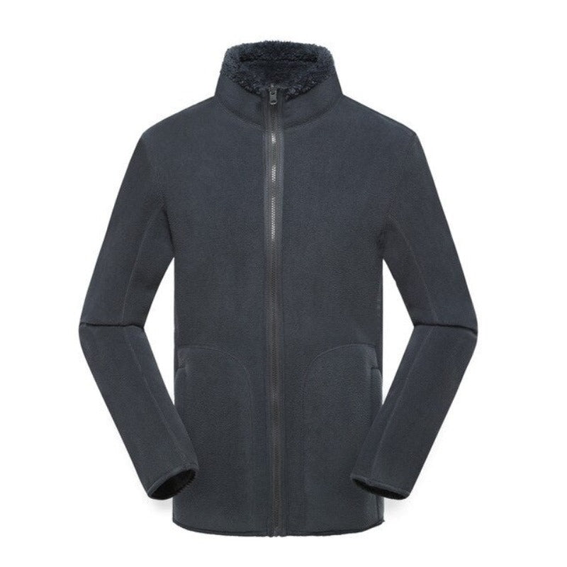 Chaqueta polar de doble cara, térmica y cálida gris