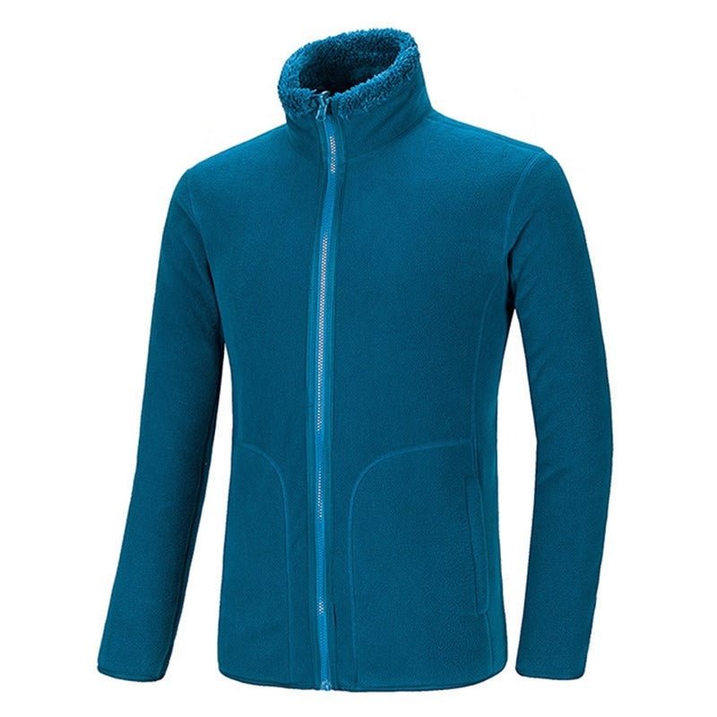 Chaqueta polar de doble cara, térmica y cálida azul