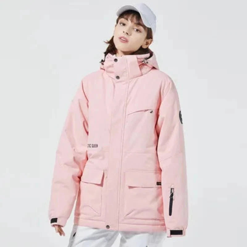 Chaqueta térmica de esquí para mujer 100% impermeable, soporta temperaturas de hasta -30ºC, color rosa