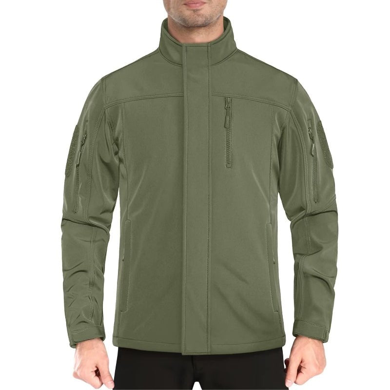 Chaqueta impermeable y térmica para hombre con múltiples bolsillos, color verde