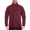 Chaqueta impermeable y térmica para hombre con múltiples bolsillos, color borgoña