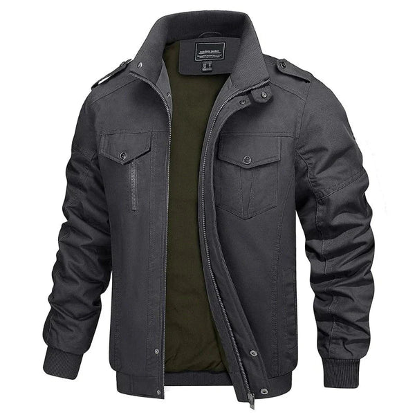 Chaqueta estilo retro para hombre con forro, tejido antidesgarro, color gris