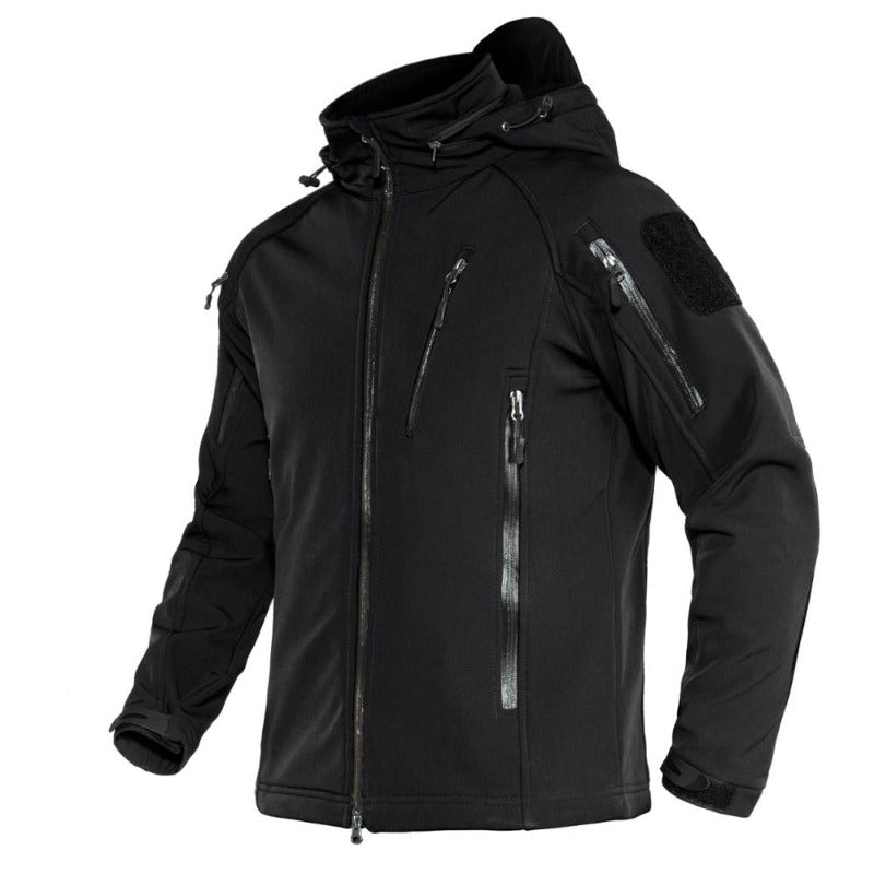 Chaqueta impermeable para hombre, forro térmico, color negro