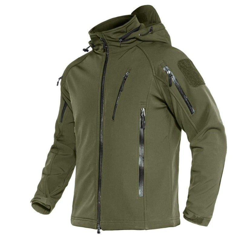 Chaqueta impermeable para hombre, forro térmico, color verde