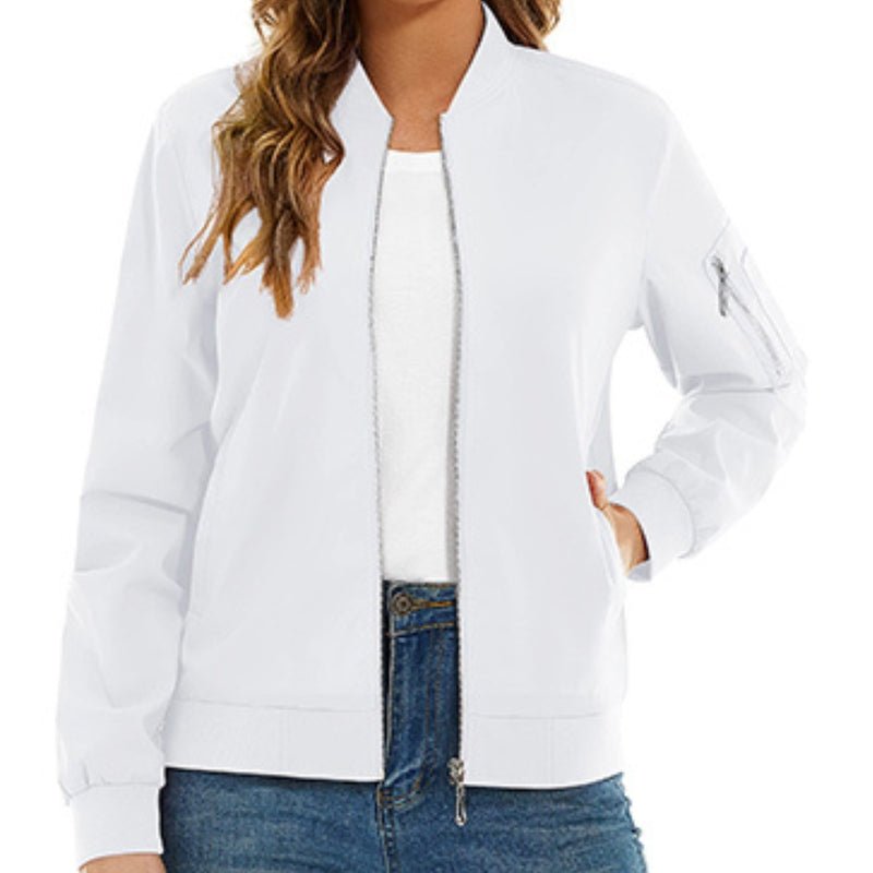 Chaqueta bomber para mujer, ligera y cálida. Blanco