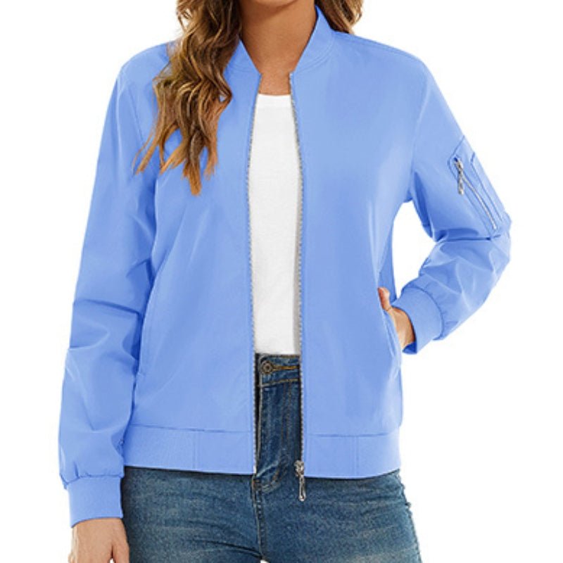 Chaqueta bomber para mujer, ligera y cálida. Azul.