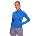 Chaqueta cortavientos deportiva con capucha para mujer,
Ligero, transpirable, de secado rápido, azul.