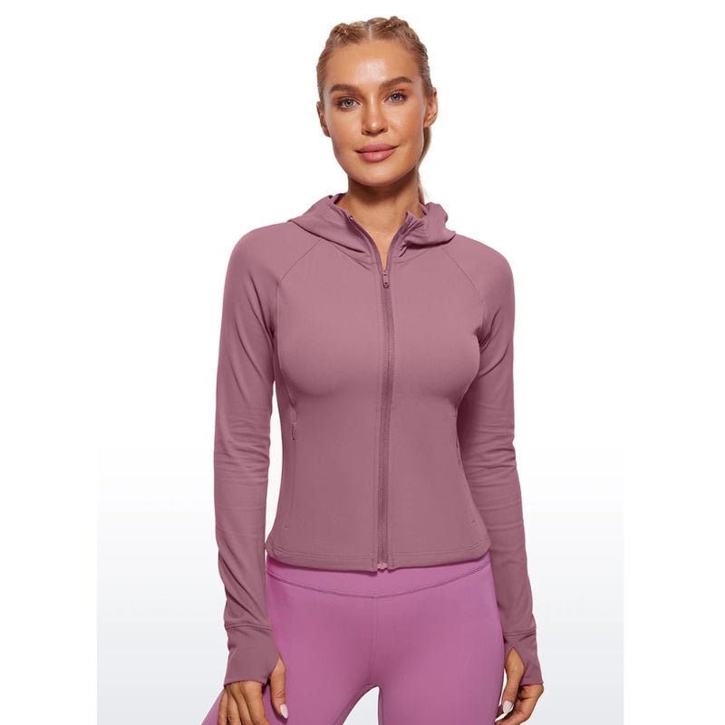 Chaqueta cortavientos deportiva con capucha para mujer,
Ligero, transpirable, de secado rápido, lila