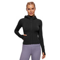 Chaqueta cortavientos deportiva con capucha para mujer,
Ligero, transpirable, de secado rápido, negro