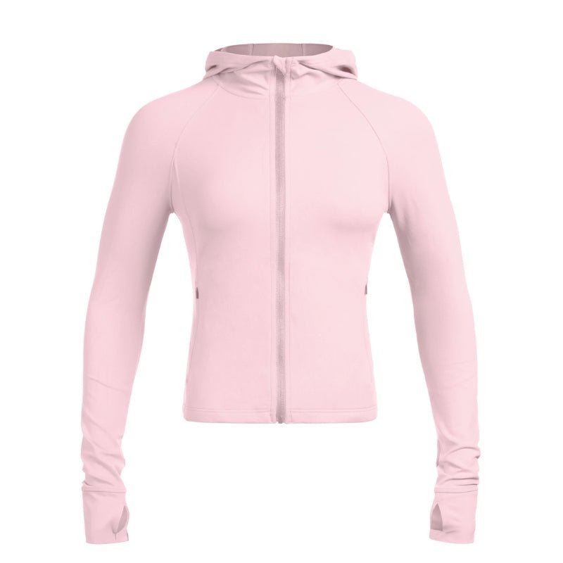 Chaqueta cortavientos deportiva con capucha para mujer,
Ligero, transpirable, de secado rápido, rosa claro