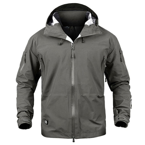 Chaqueta de hombre con forro, impermeable y ligera gris