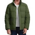 Chaqueta acolchada para hombre, rellena de plumón de ganso, impermeable verde