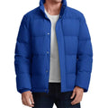 Chaqueta acolchada para hombre, rellena de plumón de ganso, impermeable azul