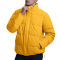 Chaqueta acolchada para hombre, rellena de plumón de ganso, impermeable amarillo